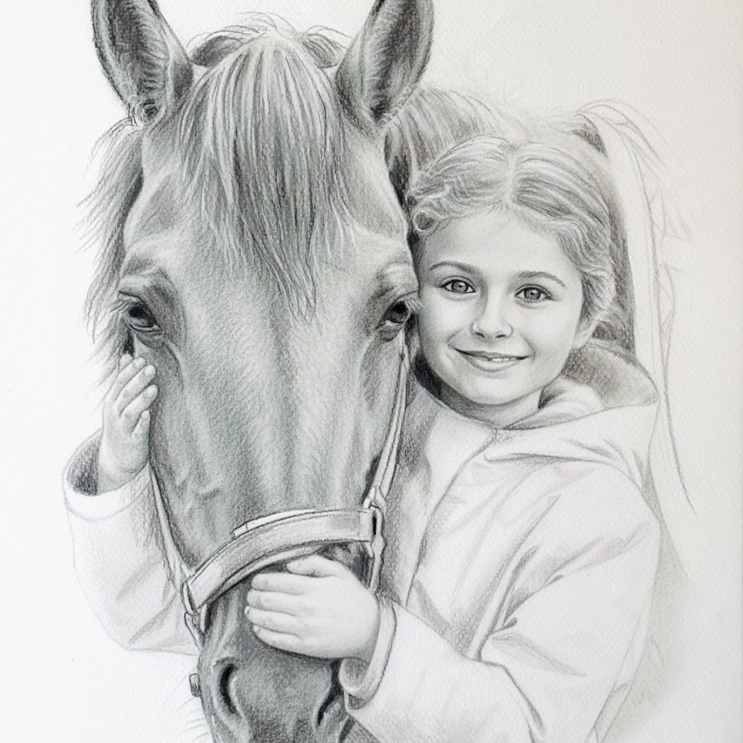 retrato niña con caballo
